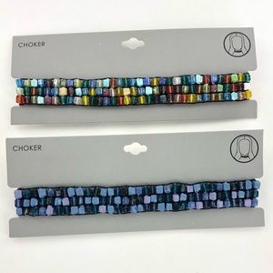 Choker Necklaces - Choose Multi or Blue